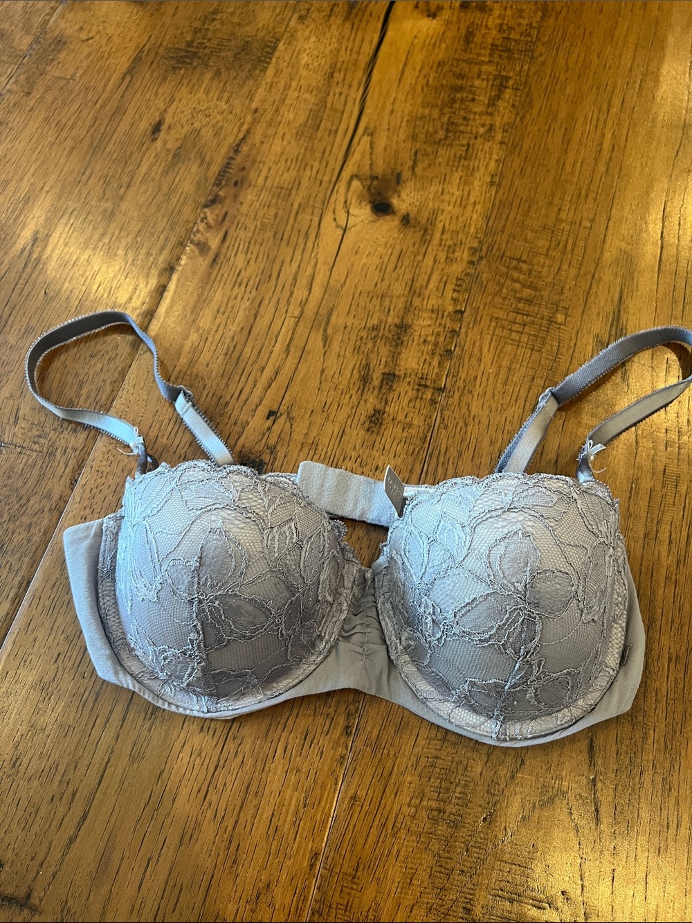 Lace Balconet Bra - Light Gray
